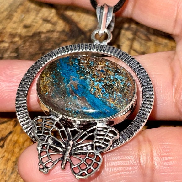 Dark Chessylite Blue Spar Azurite Pendant 2 1/2” - Picture 10 of 16